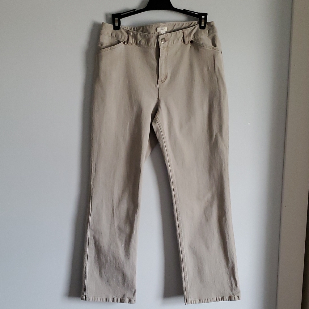 J. Jill Neutral Beige Straight-Leg Jeans